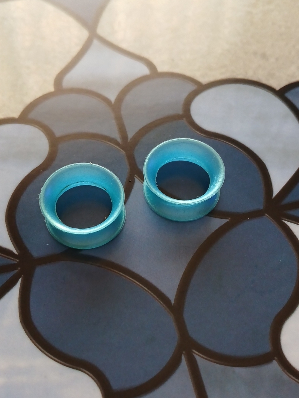 12mm KAOS Sea Blue Pearl Ear Skins 1/4 wearable
